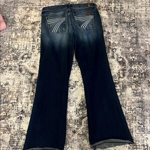7 For All Mankind Dark Blue Flare Jeans